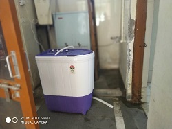 4 semiautomatic Washing machines installed near bathrooms